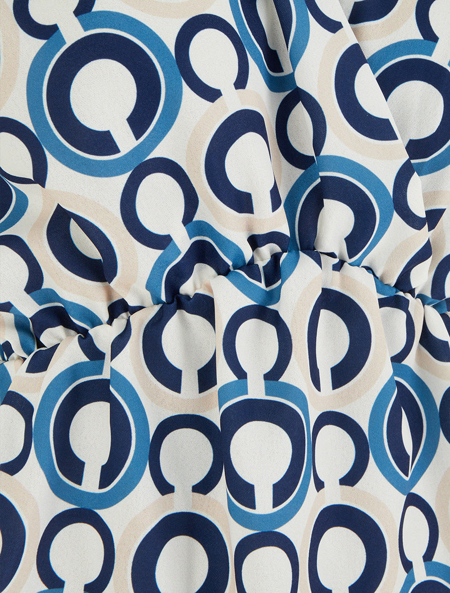 Top cintré sans manches imprimé graphique - Marine - 3