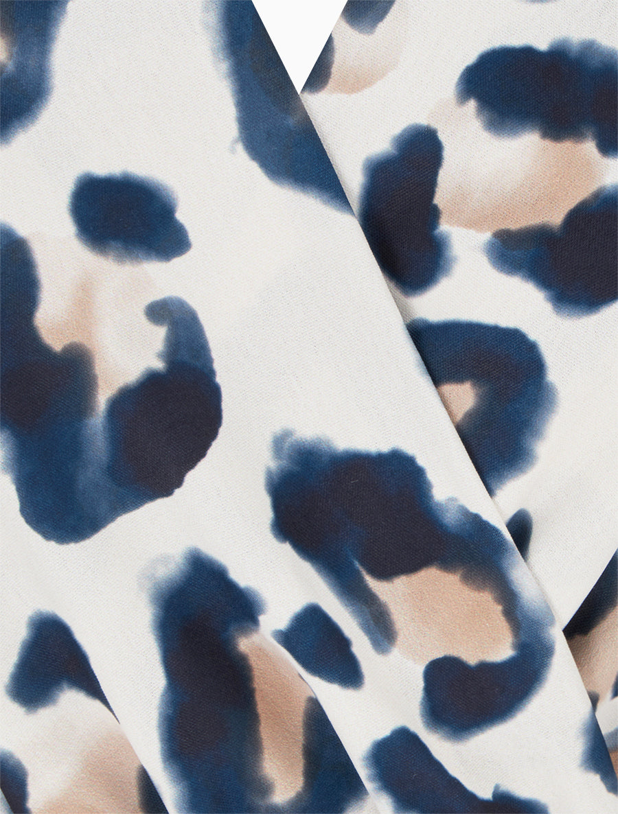 Robe sans manches imprimé léopard - Marine - 3