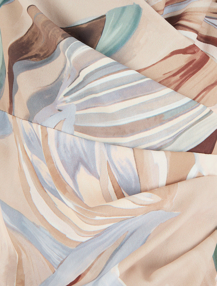 Robe style portefeuille sans manches imprimé fleurs de lys - Beige - 3