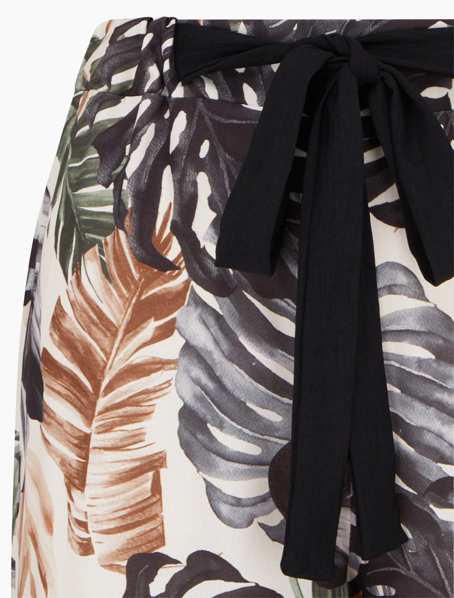 Pantalon ample imprimé tropical - Noir - 3