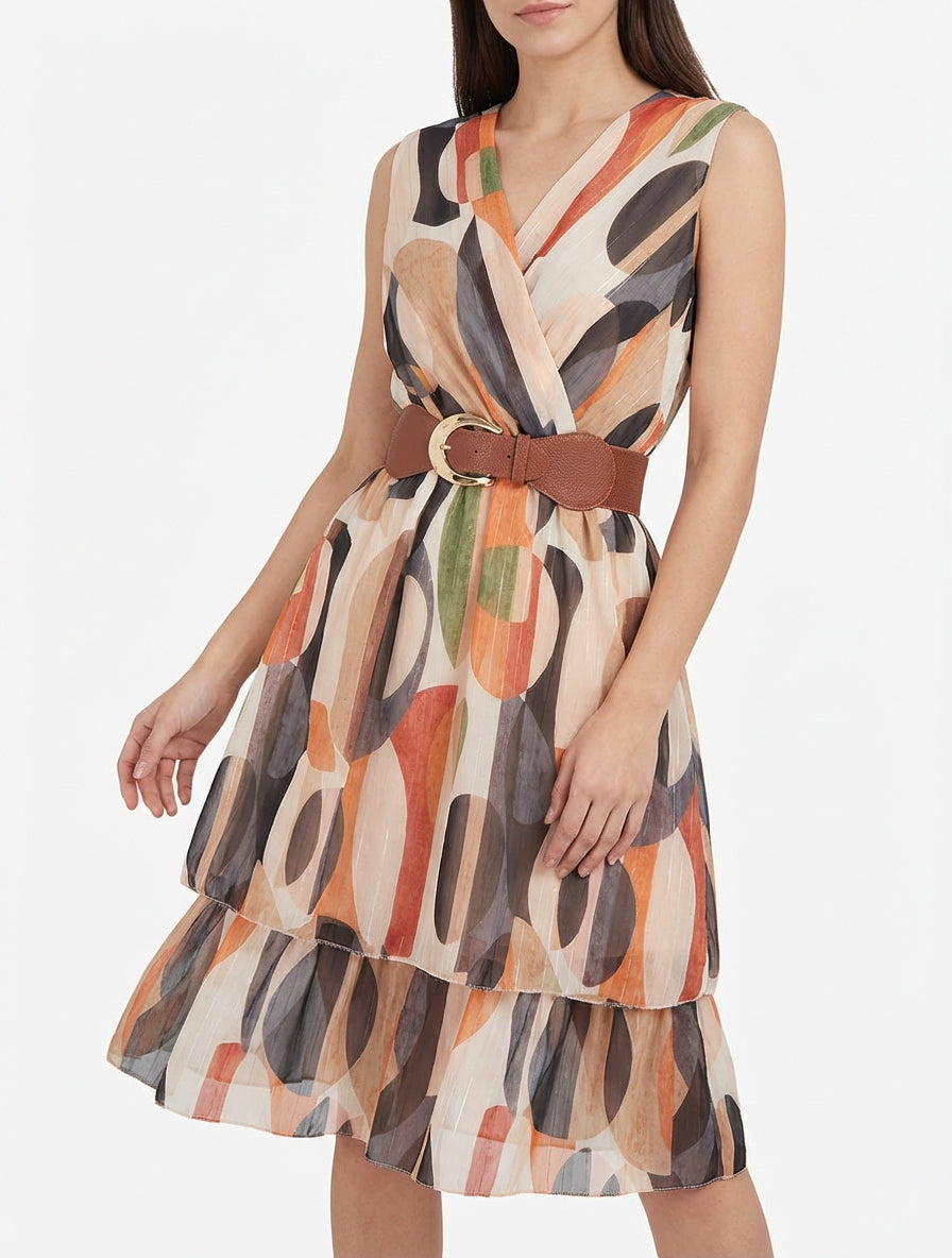 Mouwloze skaterjurk met fantasieprint - Zwart