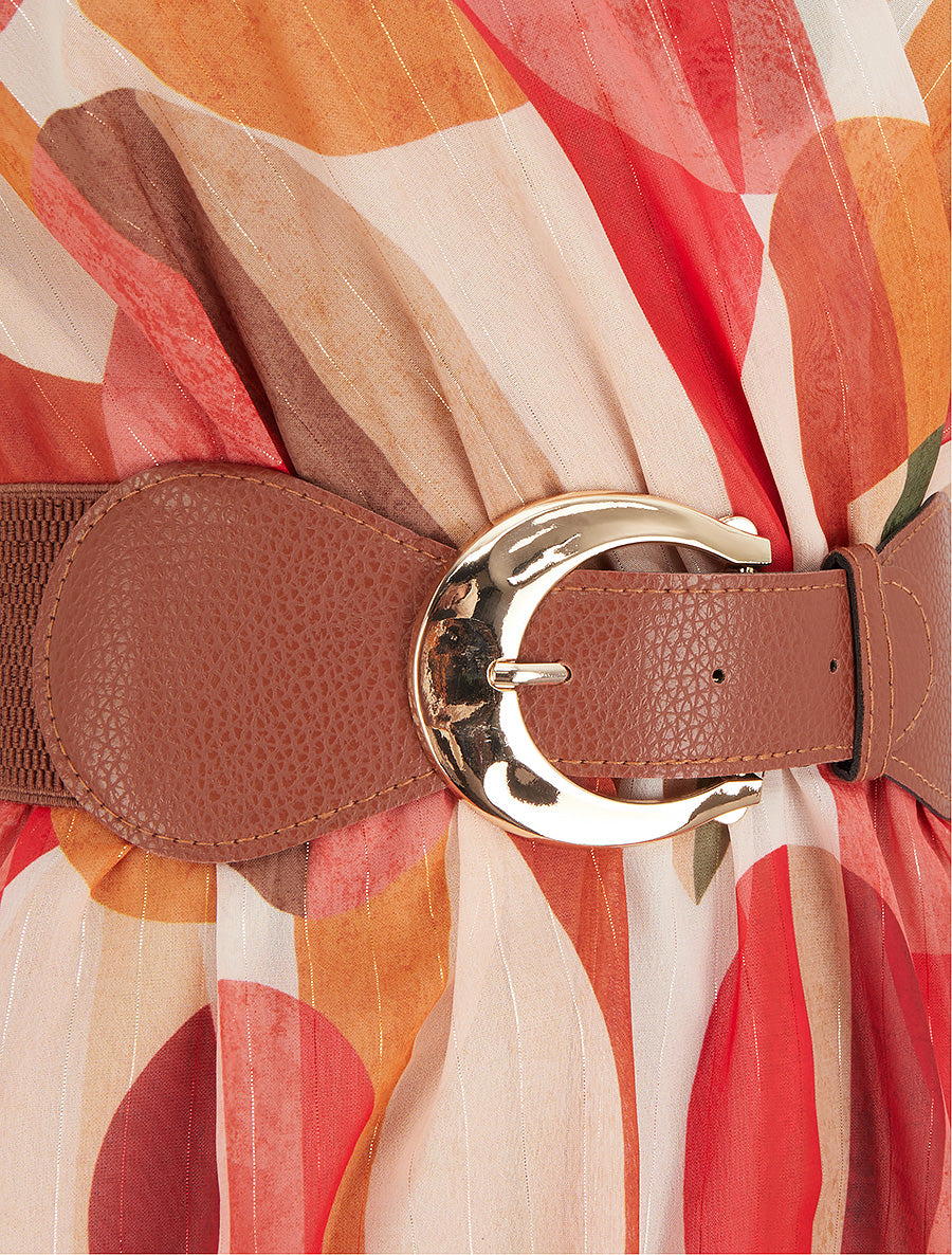 Robe patineuse sans manches imprimé fantaisie - Rouge - 3