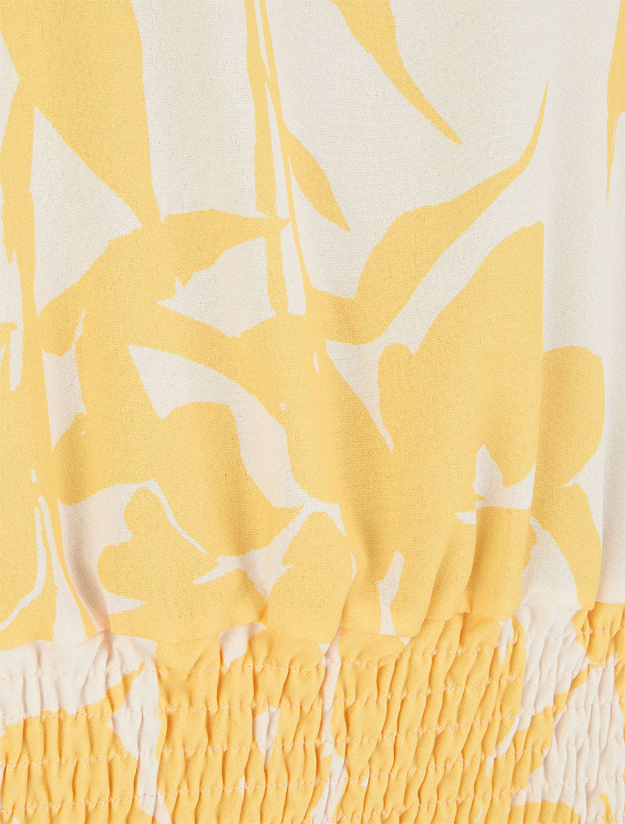 Top coupe boule imprimé floral - Jaune - 3