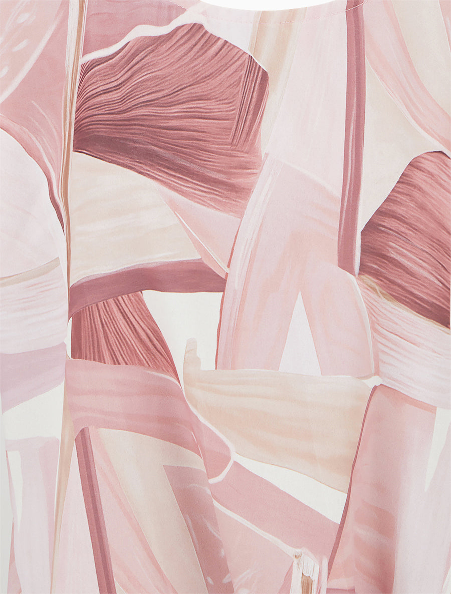 Top à nouer imprimé abstrait - Rose - 3