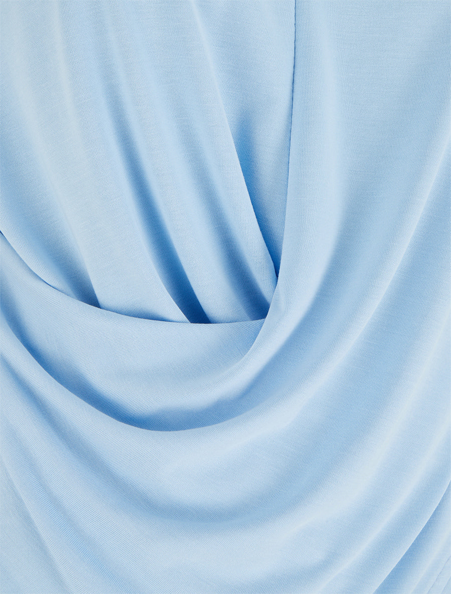 Top ajusté sans manches effet drapé - Bleu ciel - 3