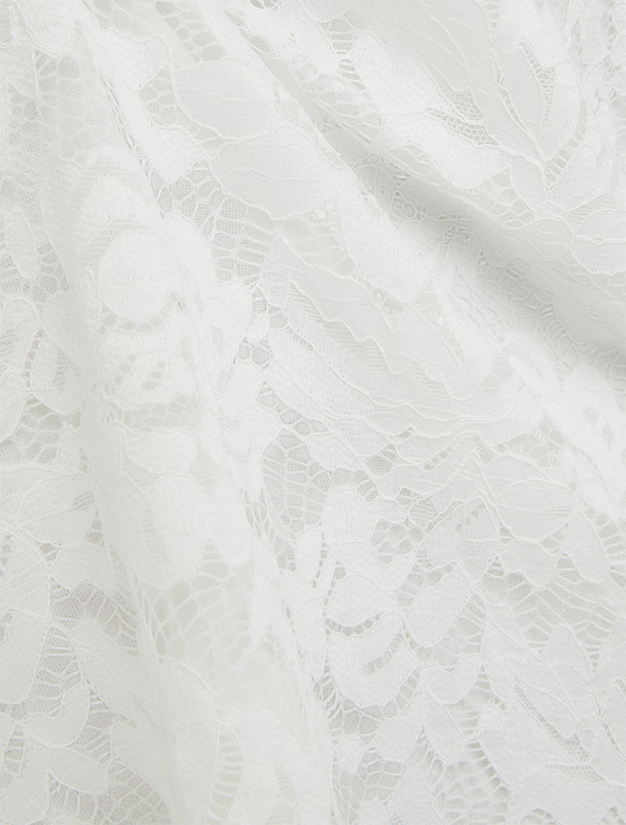 Top sans manches en dentelle à col U - Blanc - 3