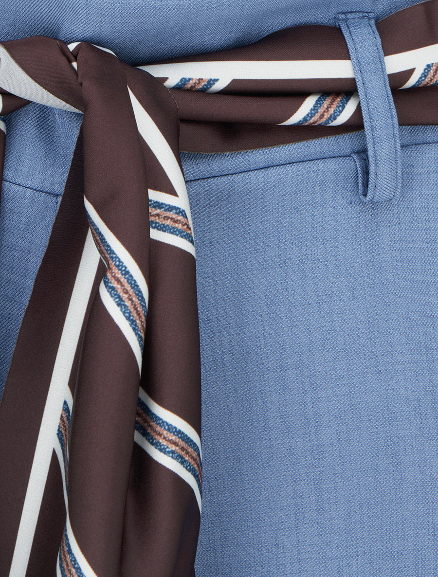 Pantalon ample à ceinture style foulard - Bleu clair - 3