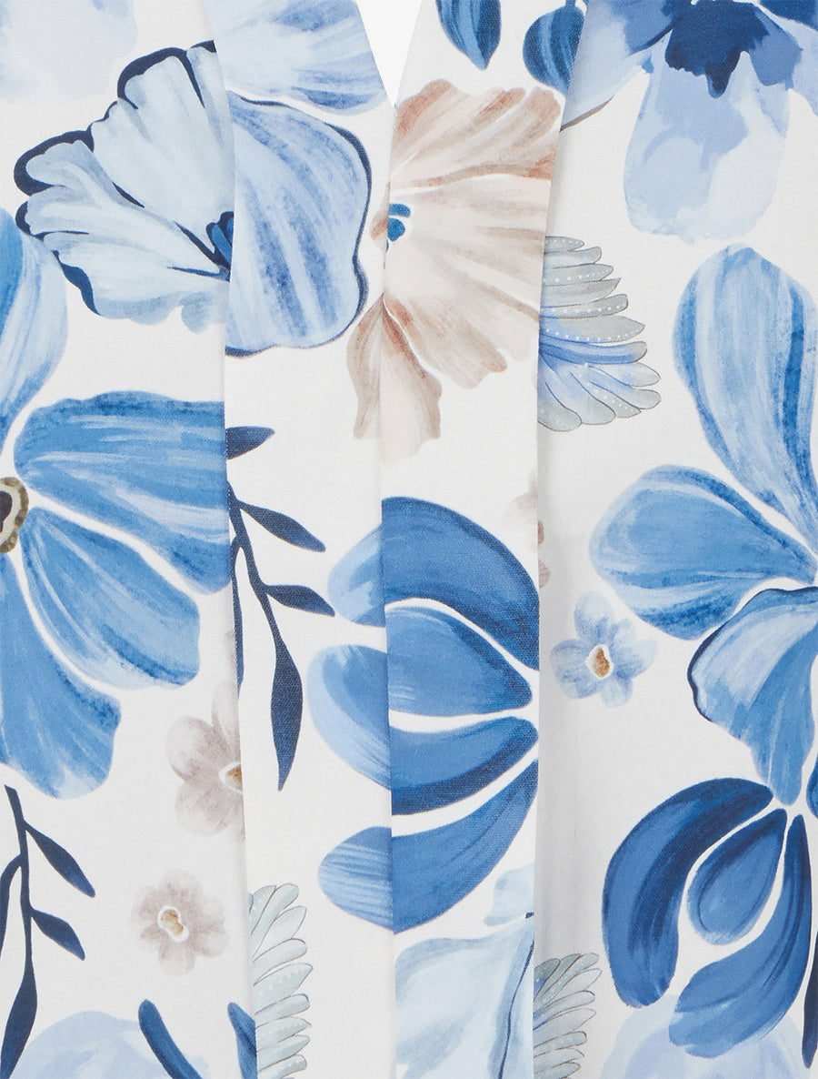 Top sans manches imprimé fleuri - Bleu - 3