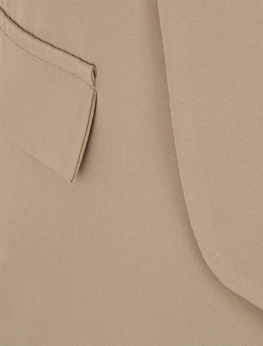 Blazer uni à manches longue - Taupe - 3