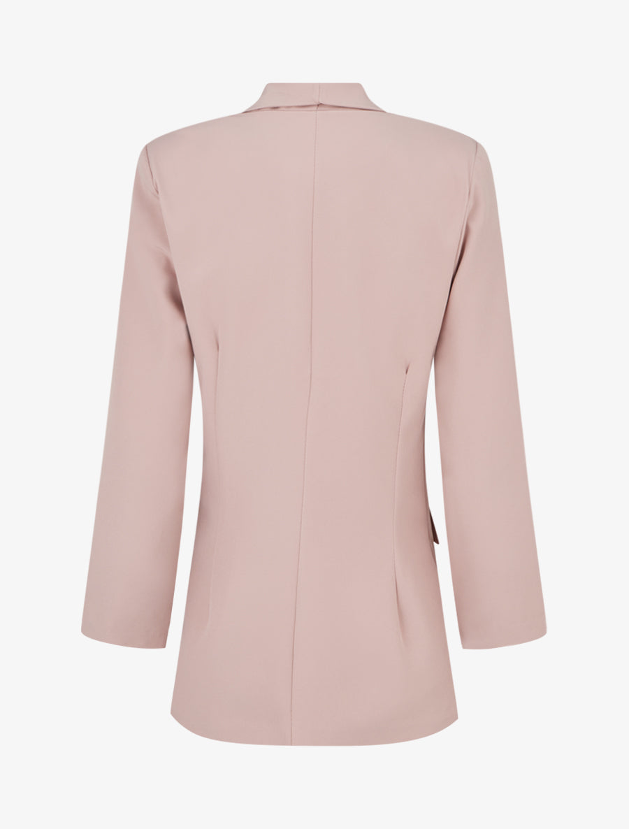 Blazer uni à manches longue - Vieux rose - 2