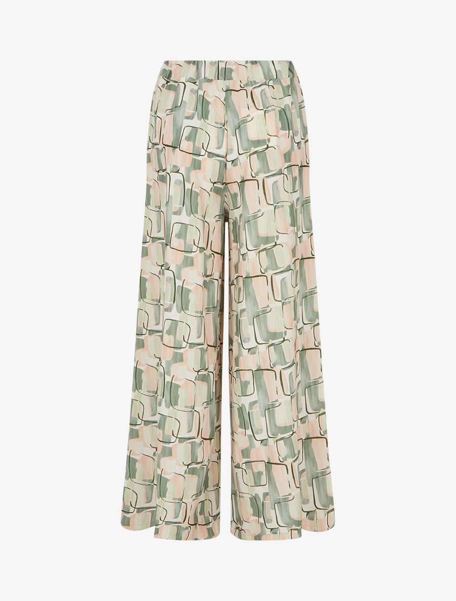 Pantalon ample imprimé graphique - Kaki - 2