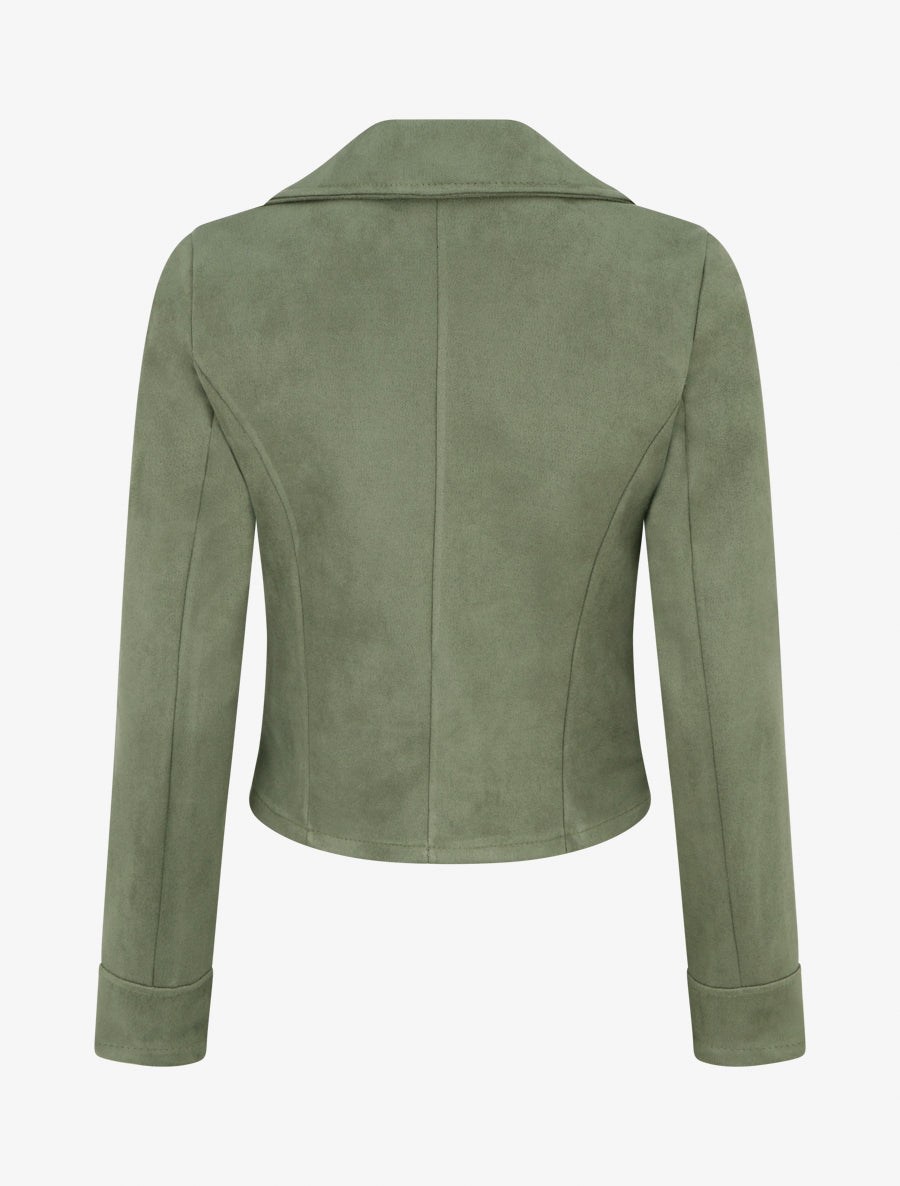 Veste en suédine style perfecto - Kaki - 2