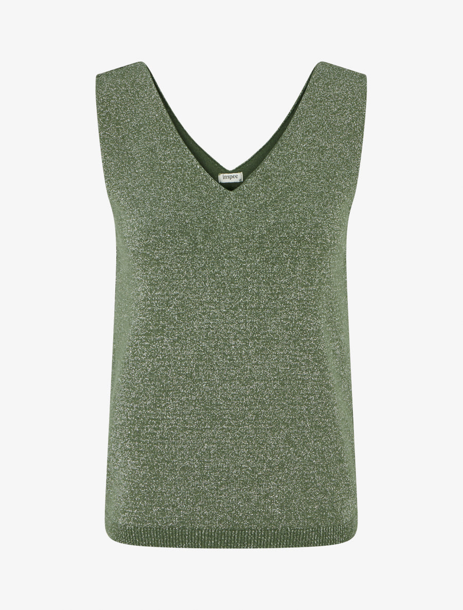 Top sans manches irisé - Kaki - 1
