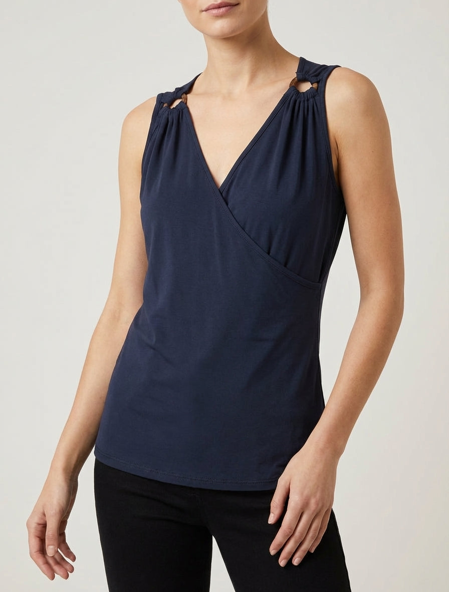 Klassieke cache-coeur top - Marine
