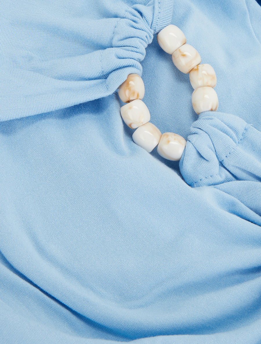 Top dos nu à perles - Bleu ciel - 3