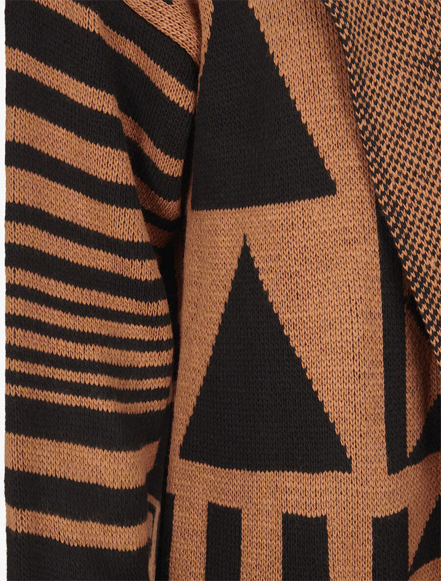 Gilet imprimé aztèque - Camel - 3