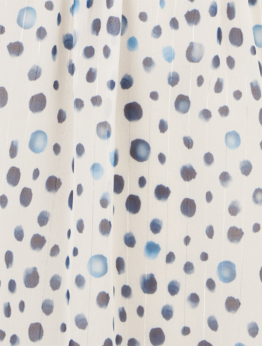 Robe coupe évasée imprimé pois fantaisies - Marine - 3