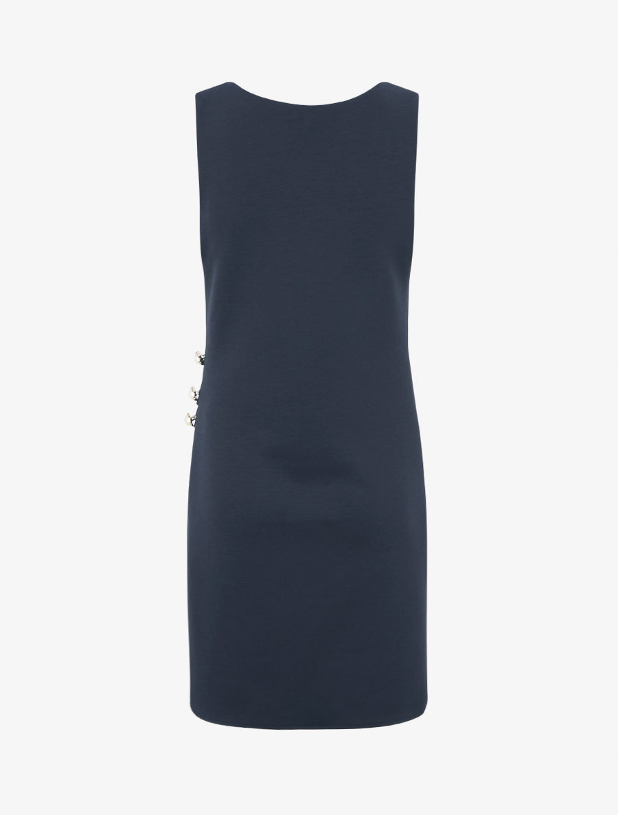 Robe ajustée à boutons décoratifs - Marine - 2