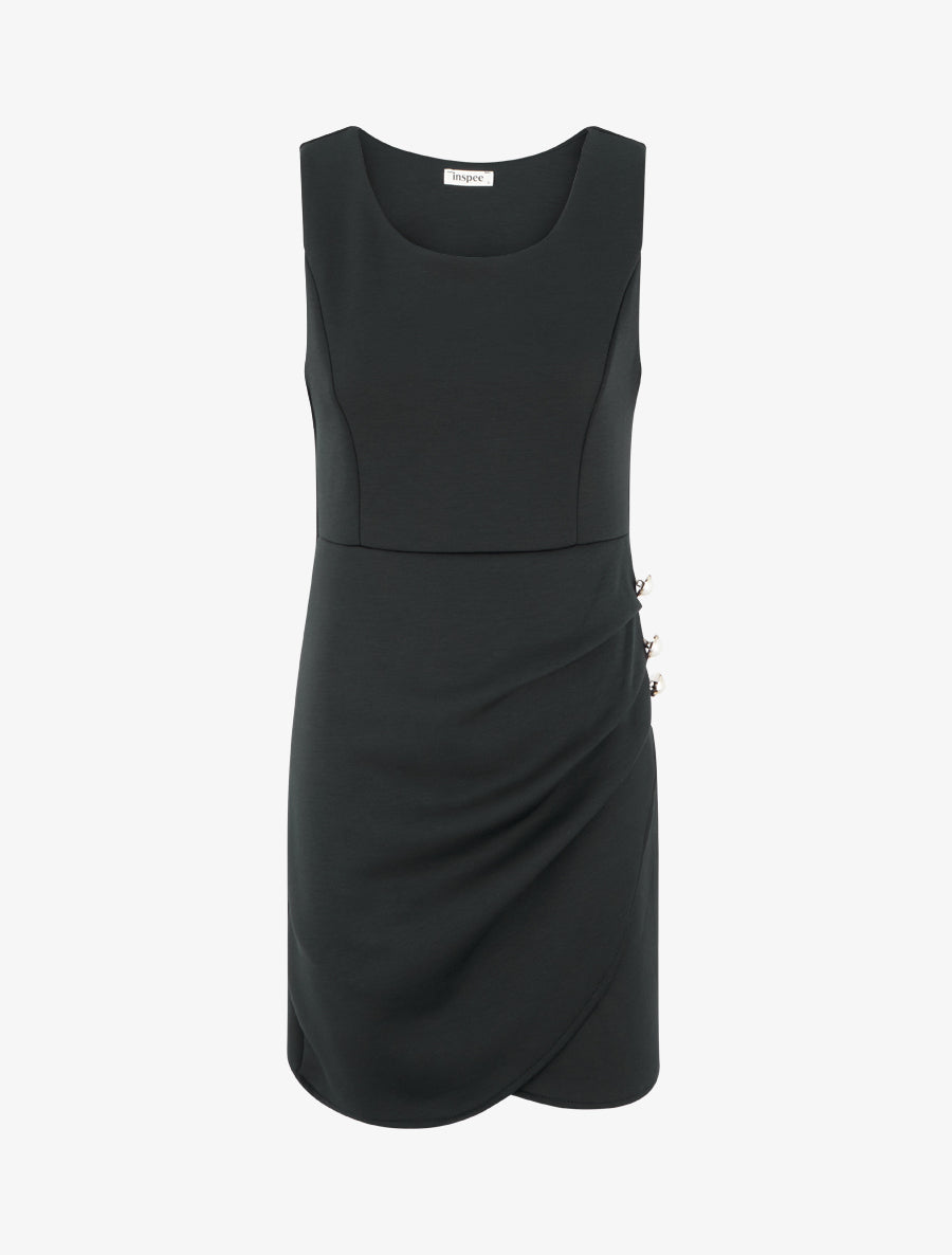 Robe ajustée à boutons décoratifs - Noir - 1