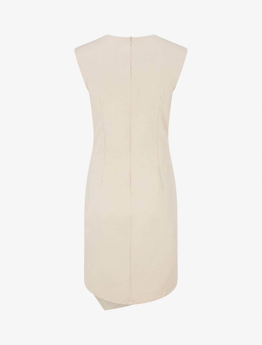 Robe sans manches unie style portefeuille - Beige - 2