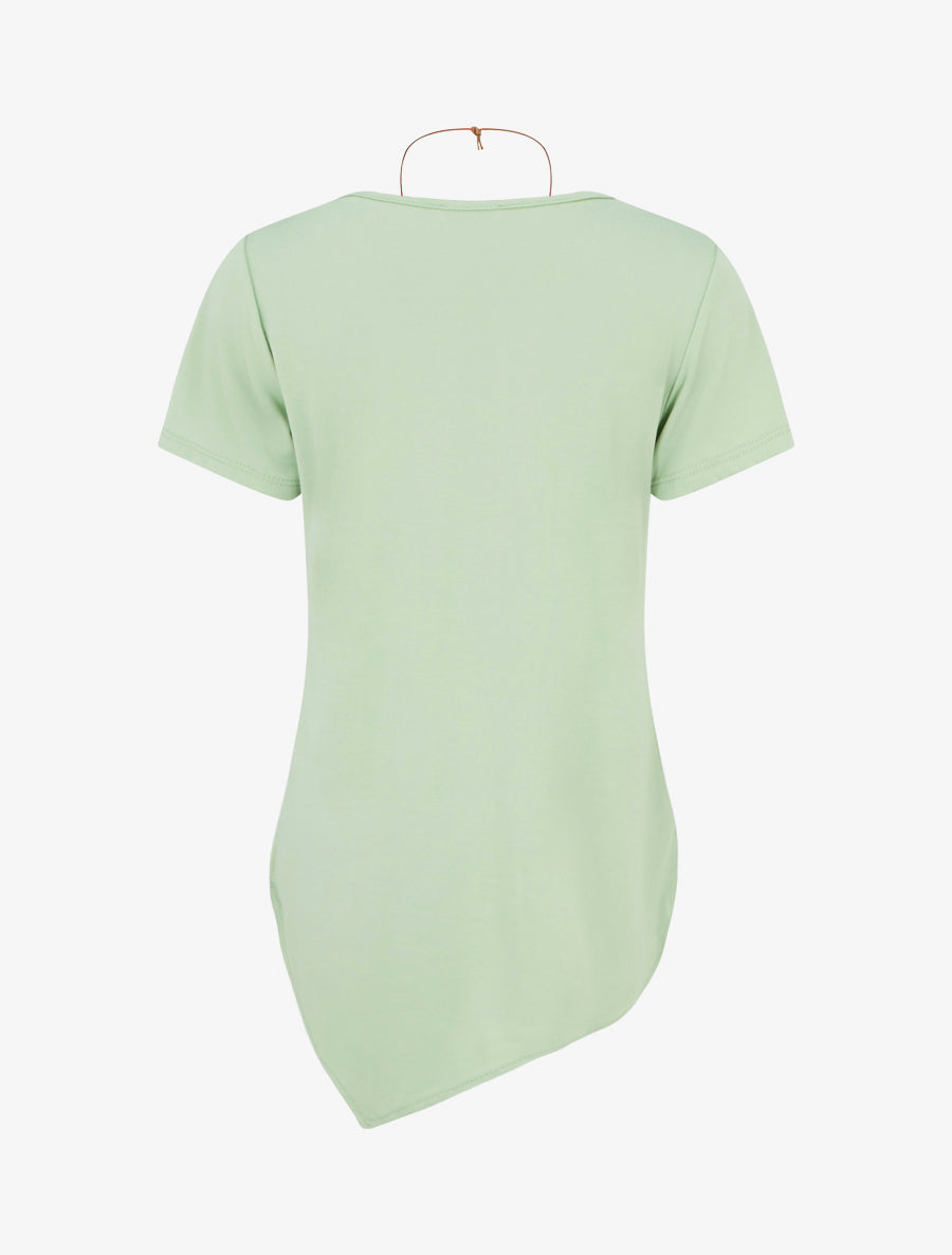 Top manches courtes à bords asymétriques - Vert d&