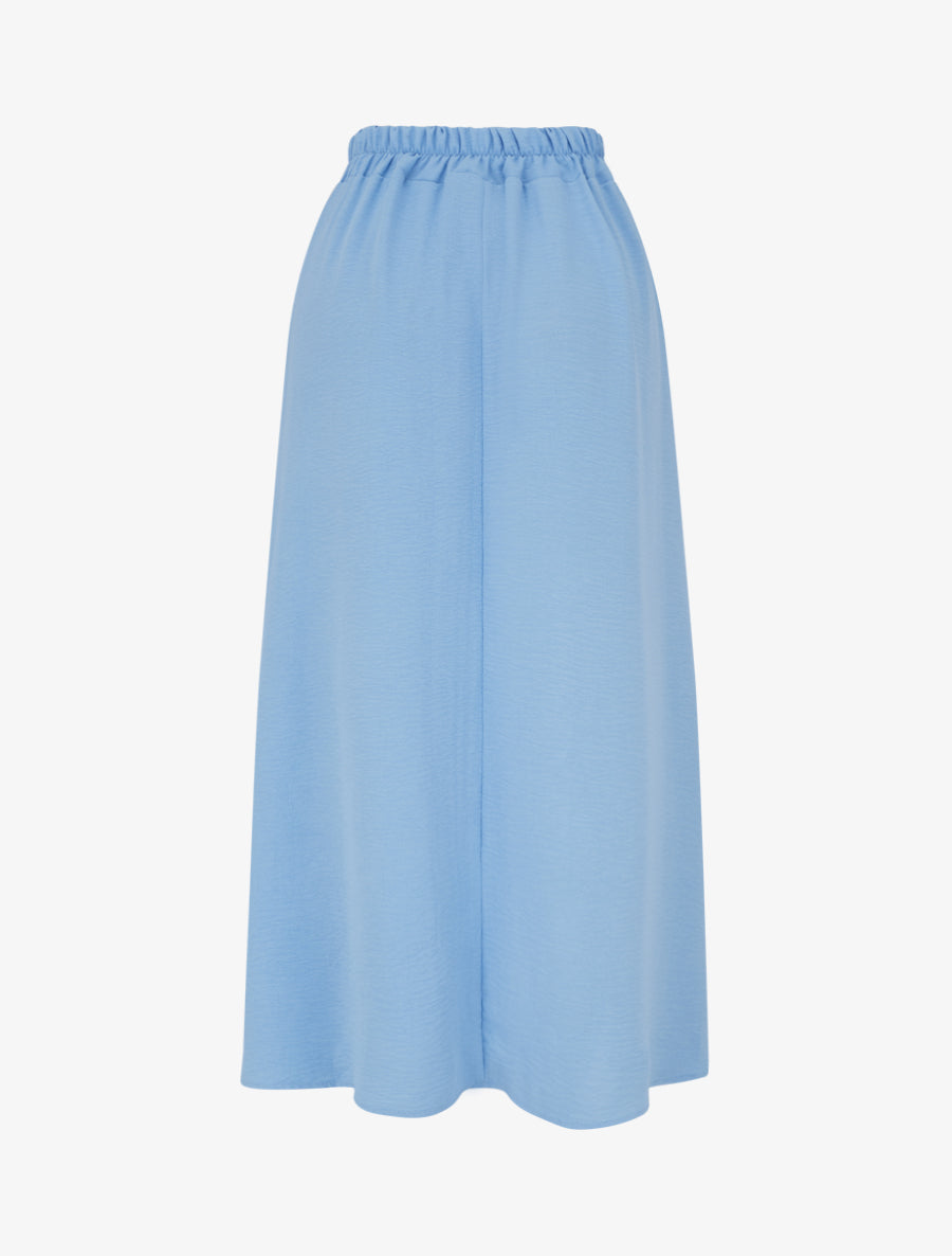 Jupe fluide longue à bande imprimé - Bleu ciel - 2