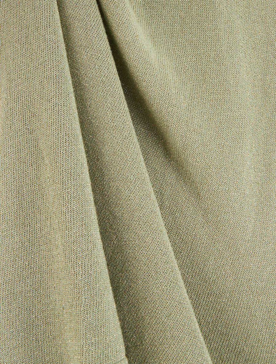 Top ample manches courtes en maille fine irisée - Kaki - 3