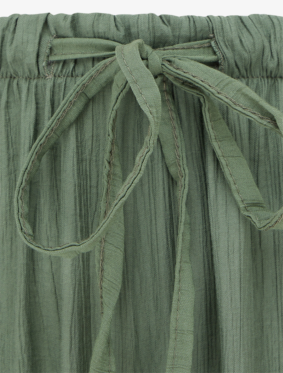 Pantalon style sarouel à bouts élastiqués - Kaki - 3