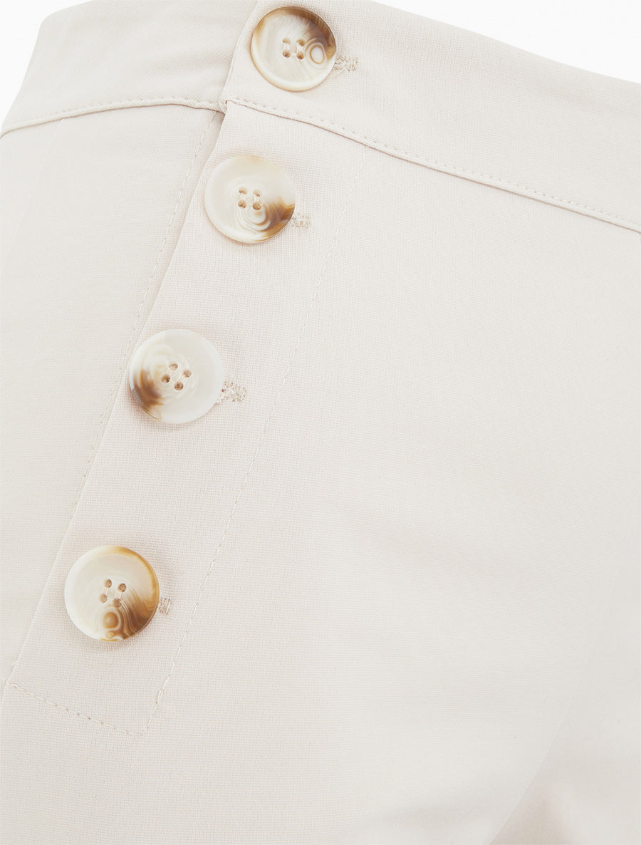 Short uni taille haute - Beige - 3