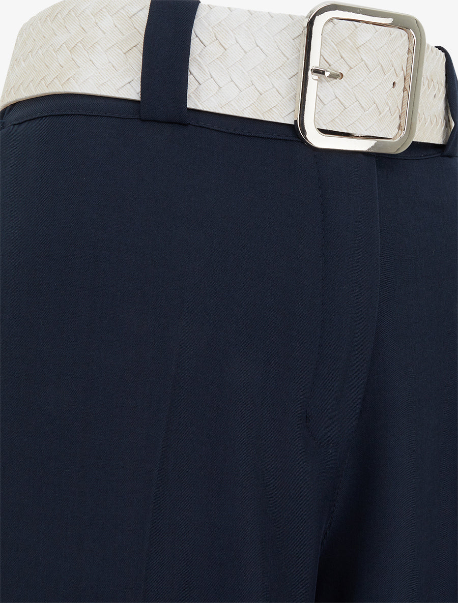 Pantalon uni élastiqué - Marine - 3