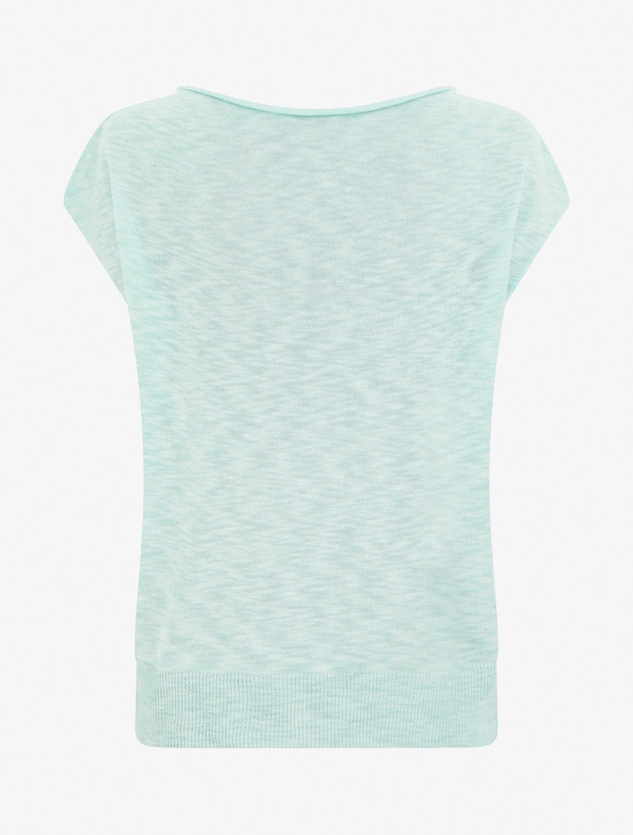 Top fin en maille - Turquoise - 2
