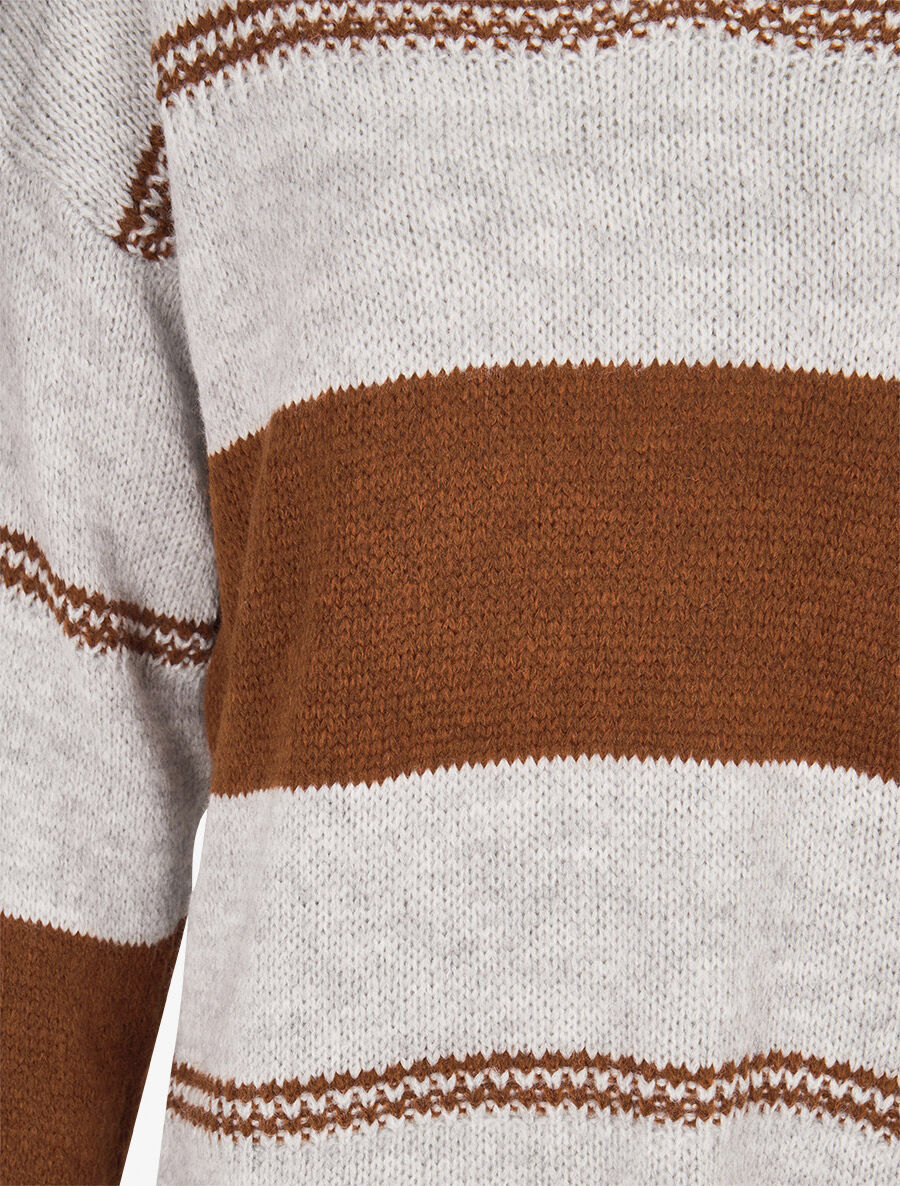 Pull basique bicolore - Camel - 3