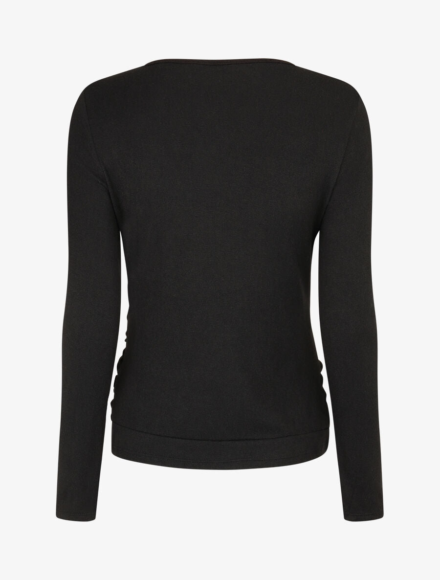 Pull fin cache coeur doublé - Noir - 2