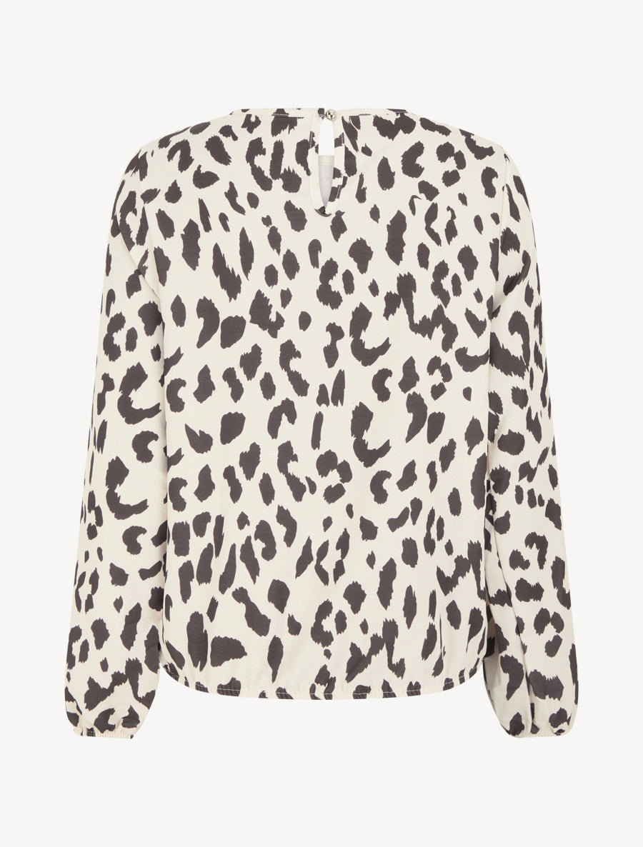 Blouse imprimé vache à col rond - Marron - 2