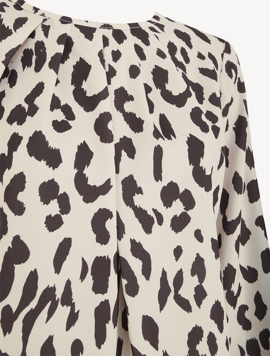 Blouse imprimé vache à col rond - Marron - 3