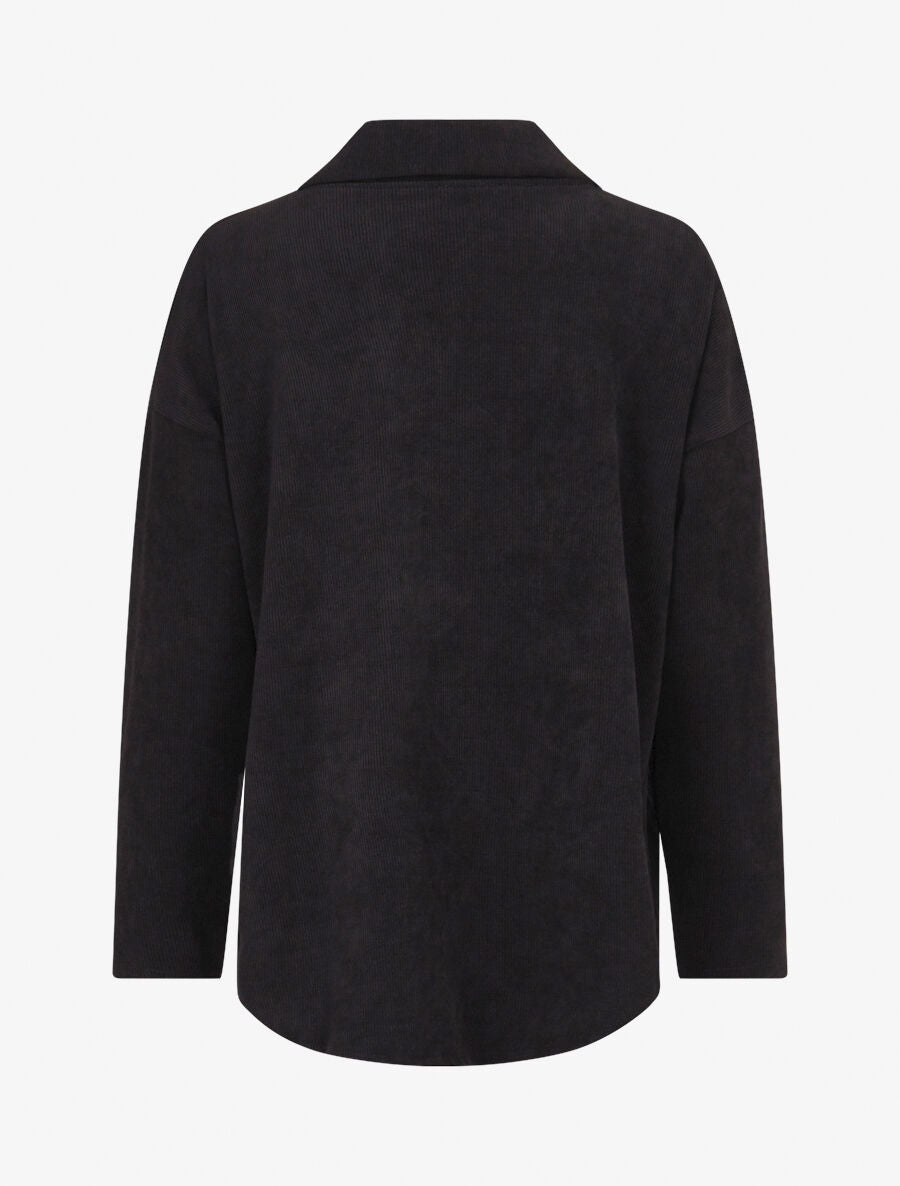 Surchemise côtelée basique - Noir - 2