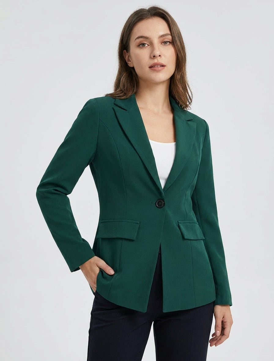 Basisblazer met schoudervullingen - Donkergroen