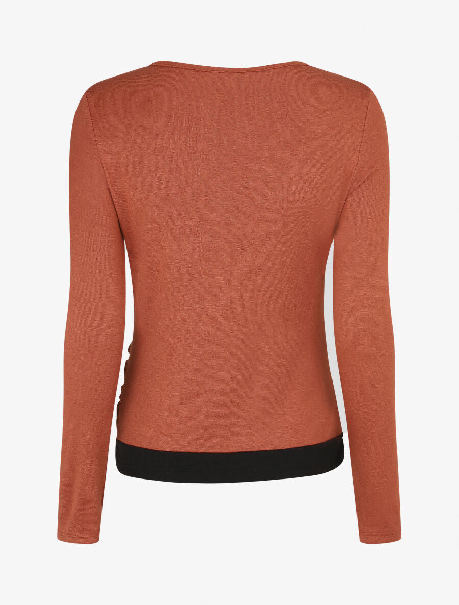 Pull fin cache coeur doublé - Ocre - 2