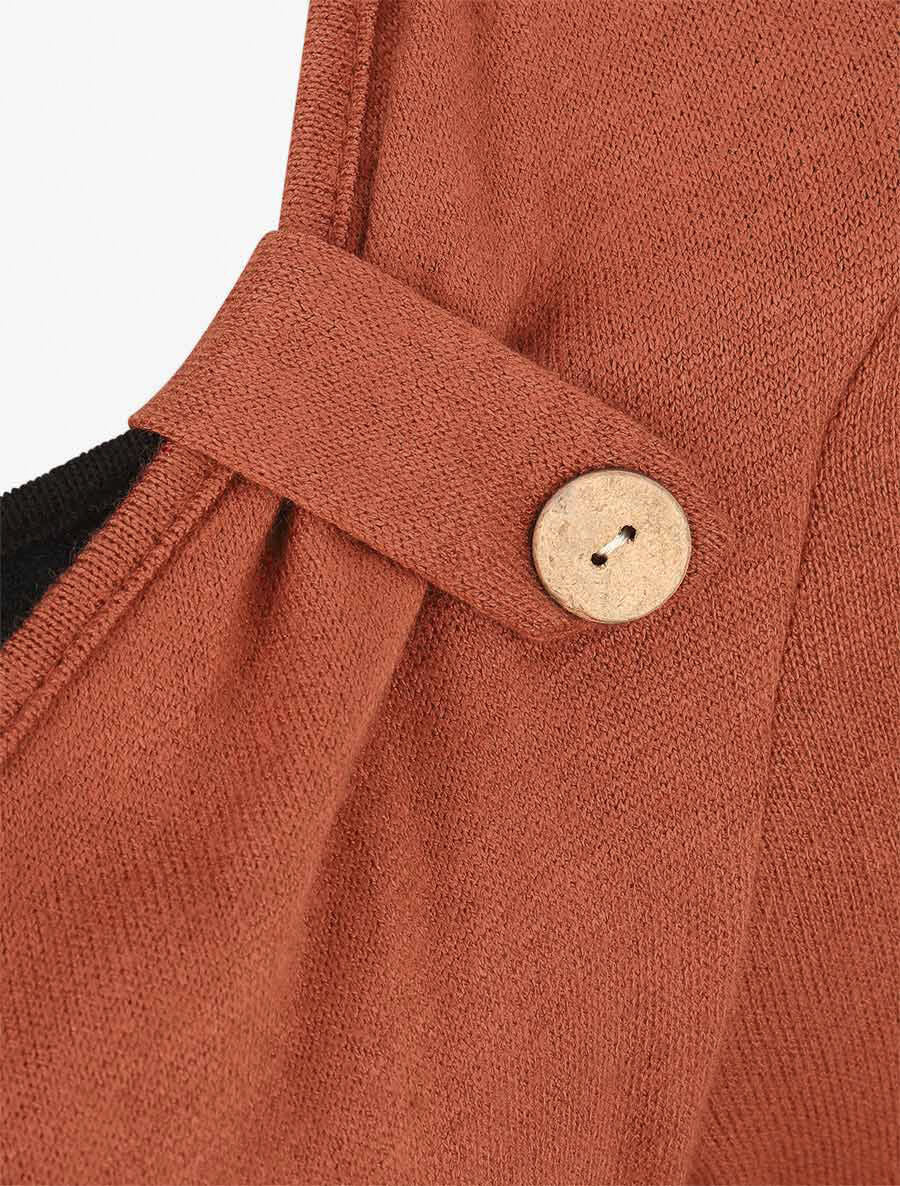 Pull fin cache coeur doublé - Ocre - 3