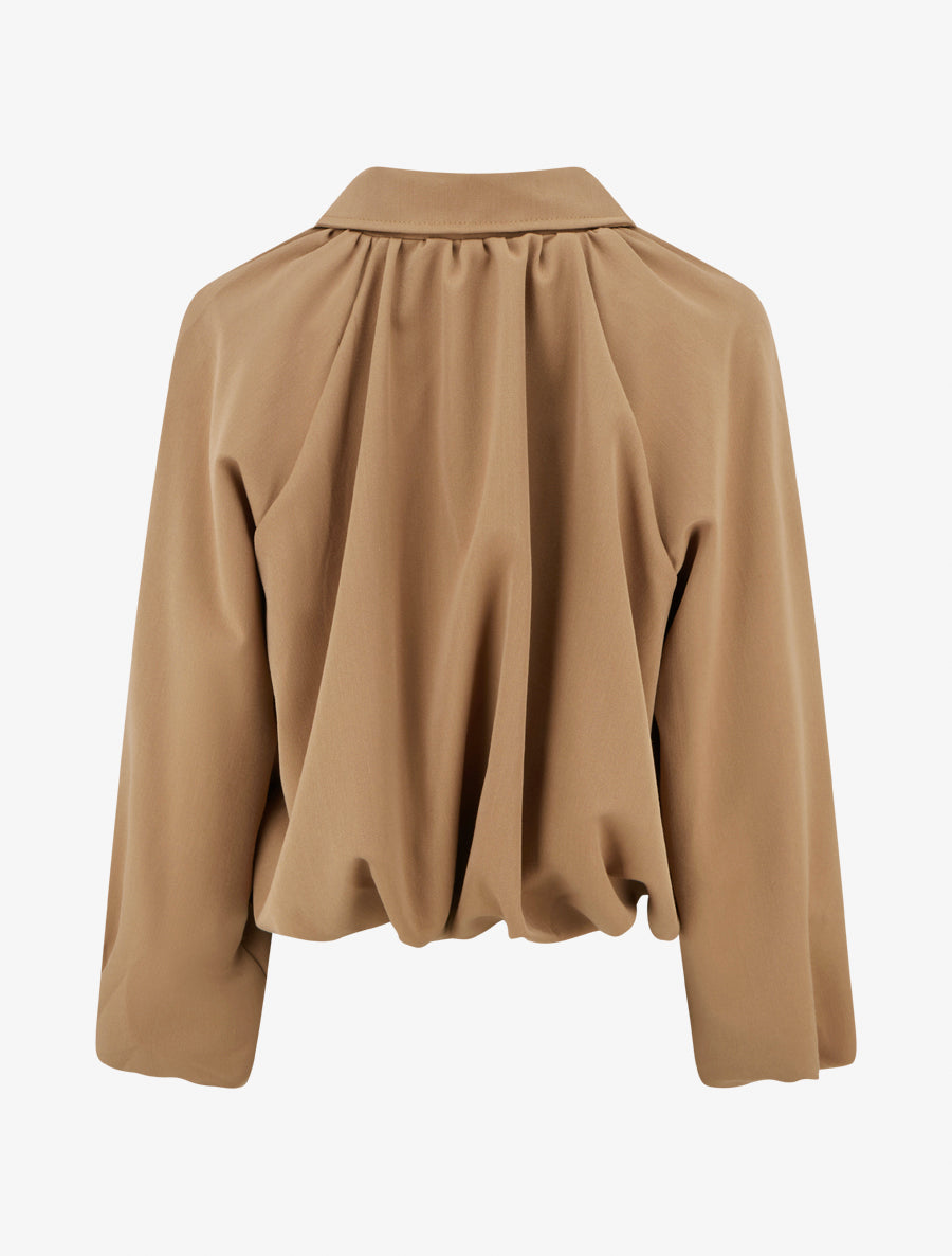 Bomber uni à bords élastiqués - Camel - 2