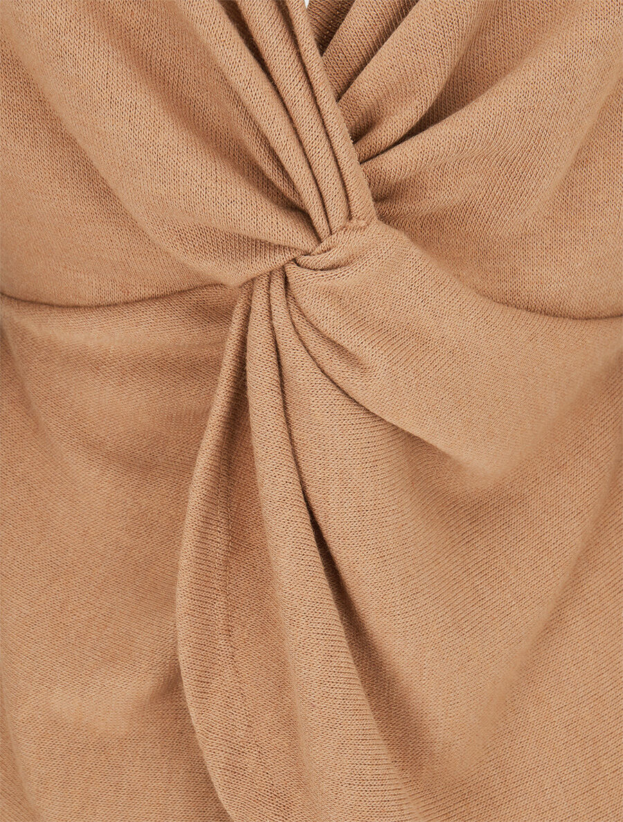 Pull fin à dos torsadé - Taupe - 3