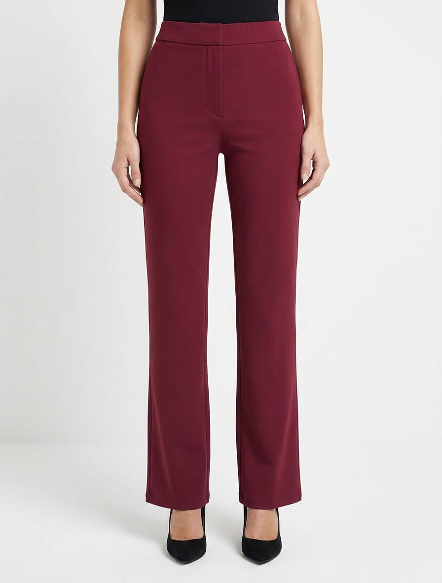 Effen rechte broek - Bordeaux