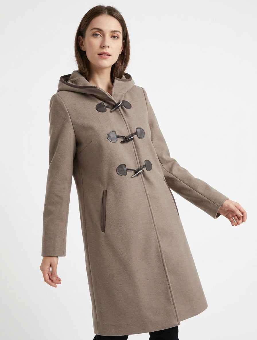 Dufflecoat met contrasterende sluitingen - Mol