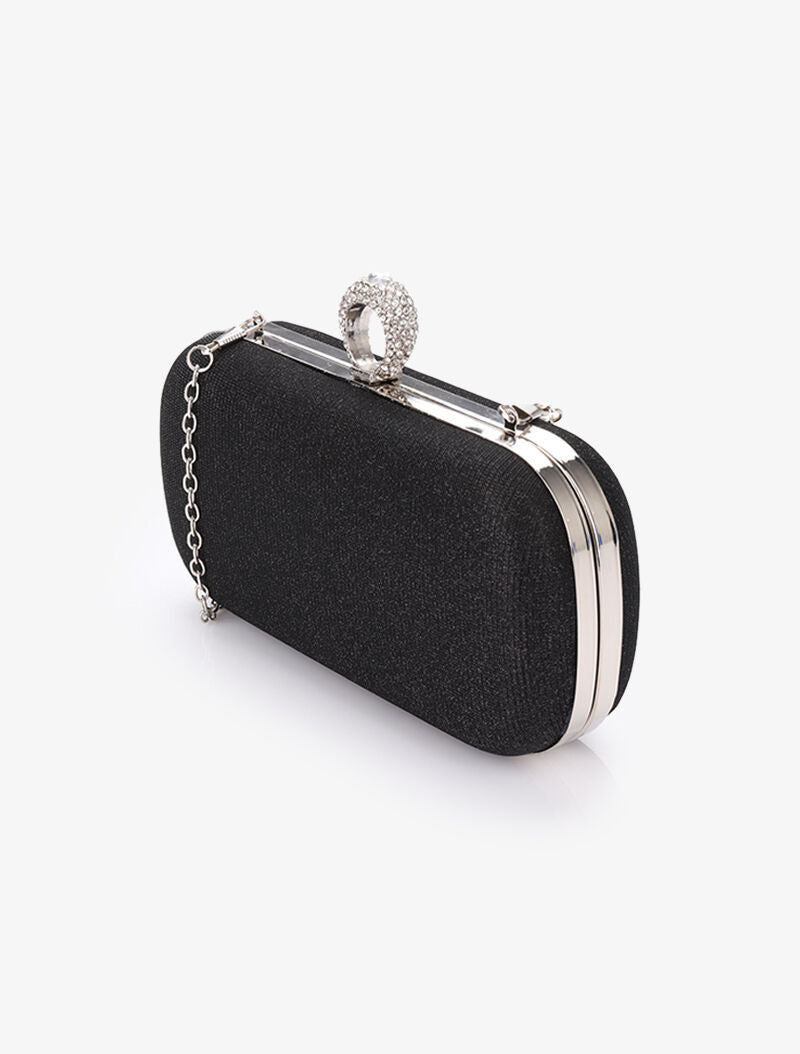 Minaudière à paillettes et fermoir bague - Noir - 2
