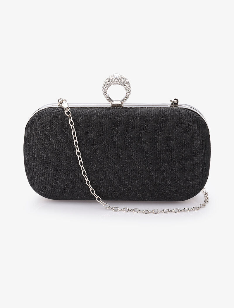 Minaudière à paillettes et fermoir bague - Noir - 3
