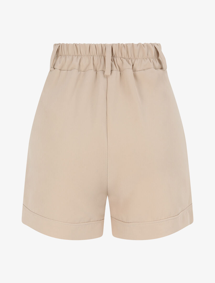 Short uni et bords à revers - Beige - 2