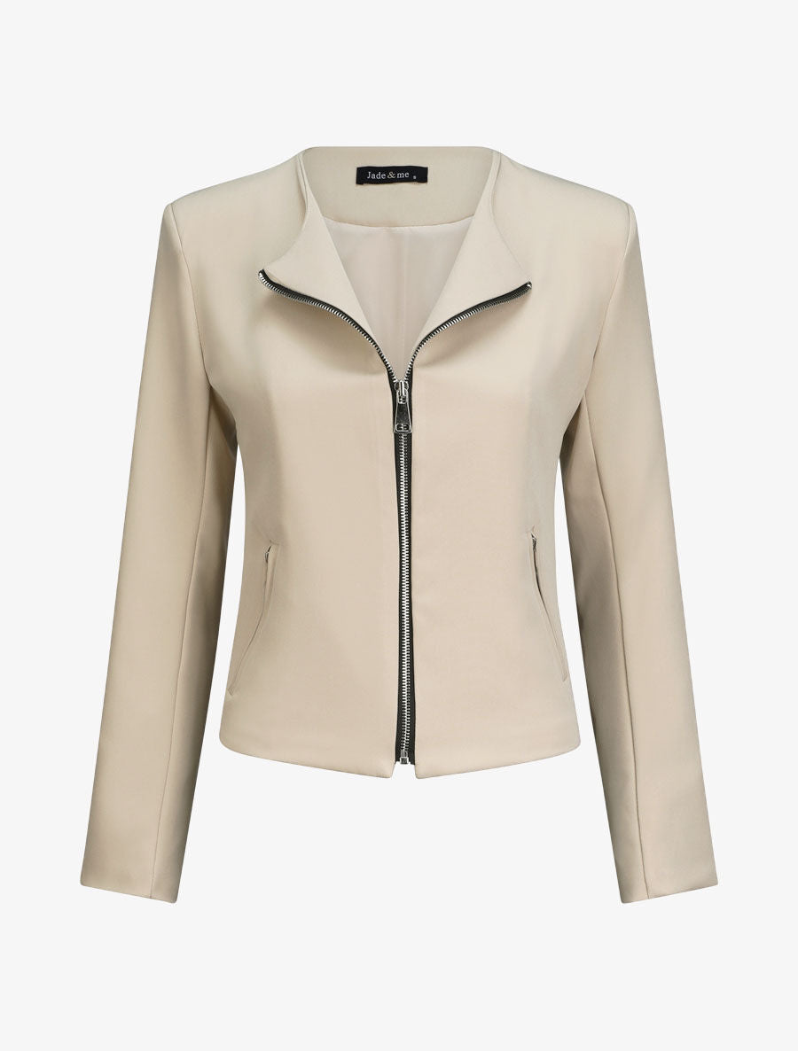 Blazer léger style perfecto - Beige - 4