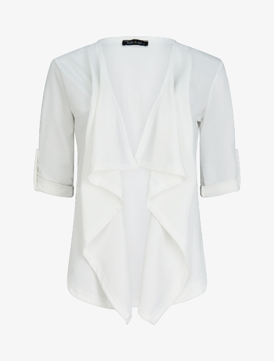 Veste fluide à pans asymétriques - Blanc - 3