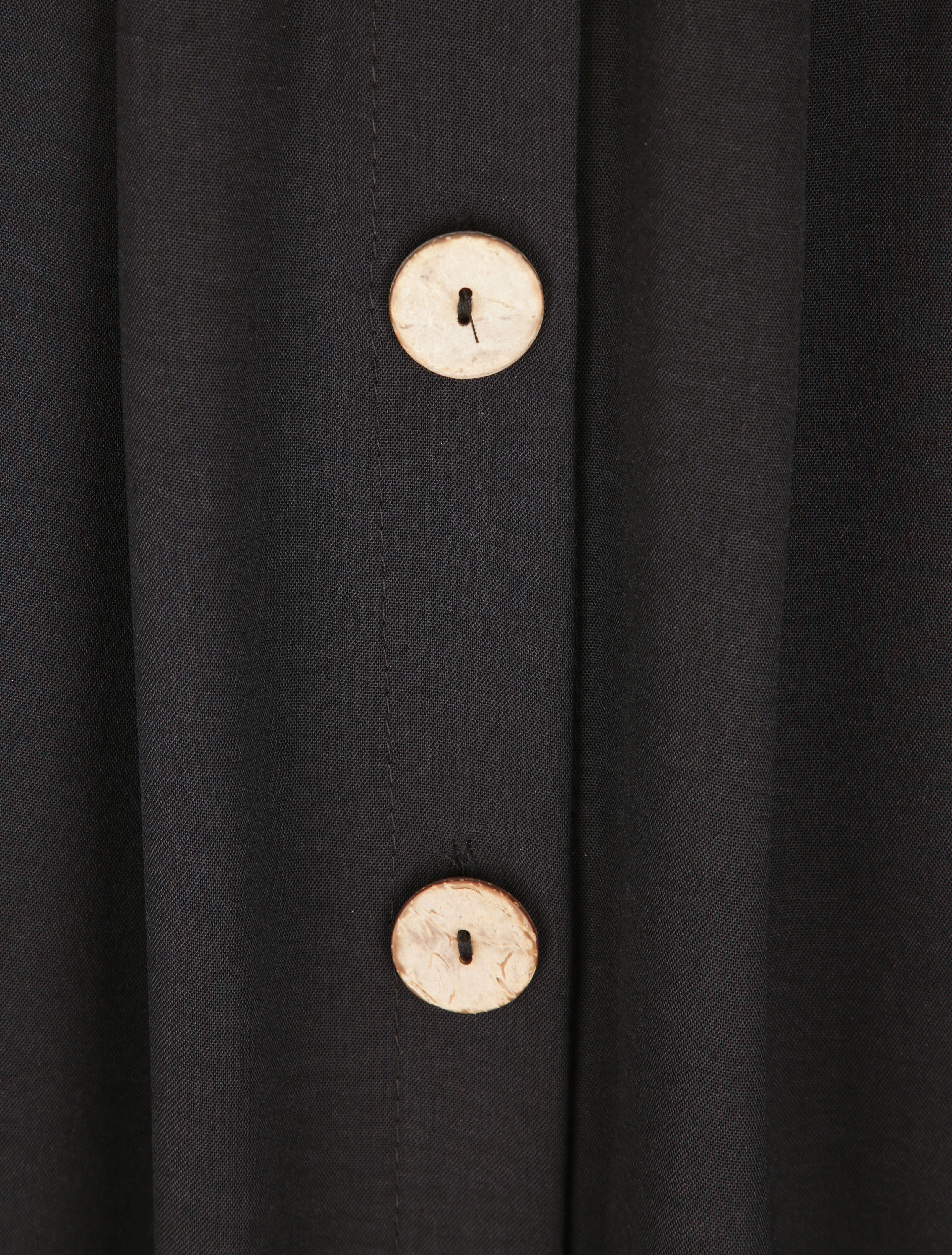 Robe longue à boutons stylisés - Noir - 3