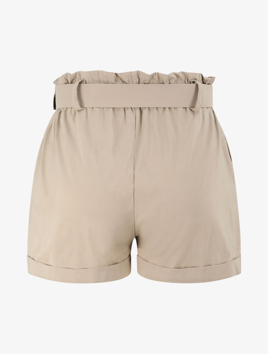 Short paperbag à revers - Beige - 2